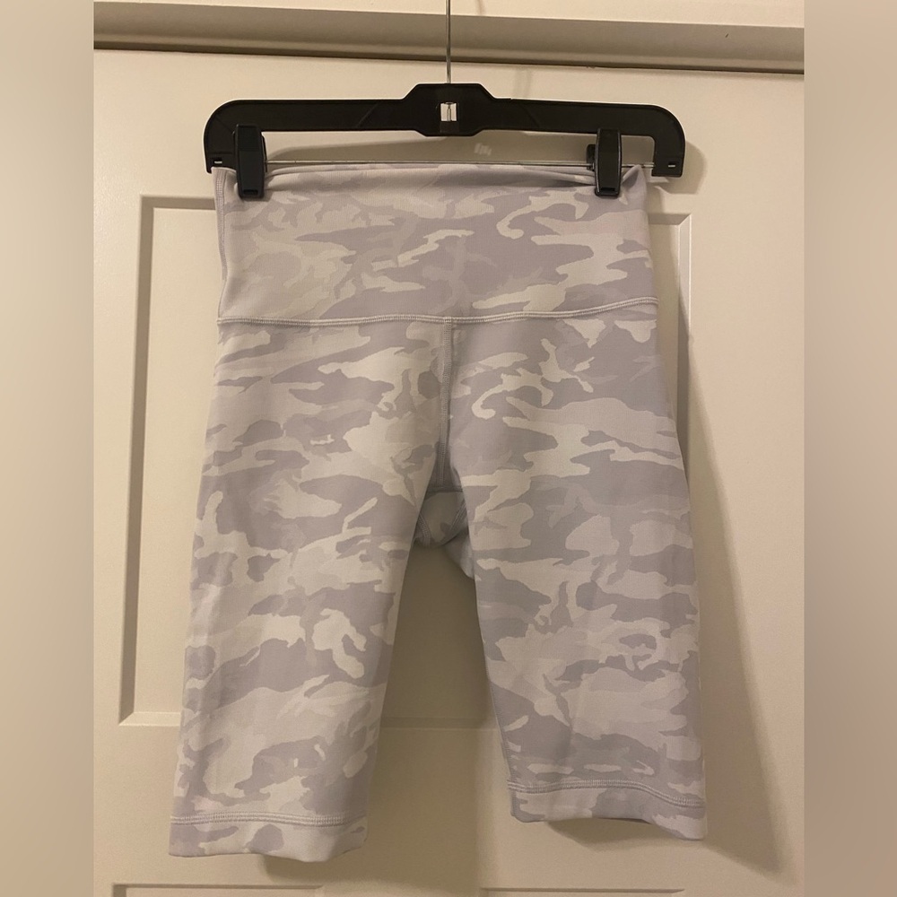Lululemon White Camo Bike Shorts